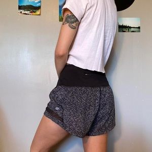 Lululemon shorts. Black and white polka dots. Size 4